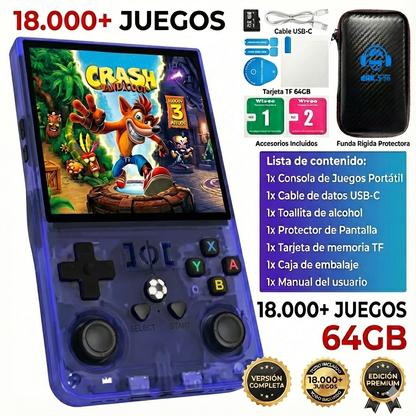 Consola Retro Portátil con 18.000 Juegos y 21 Emuladores