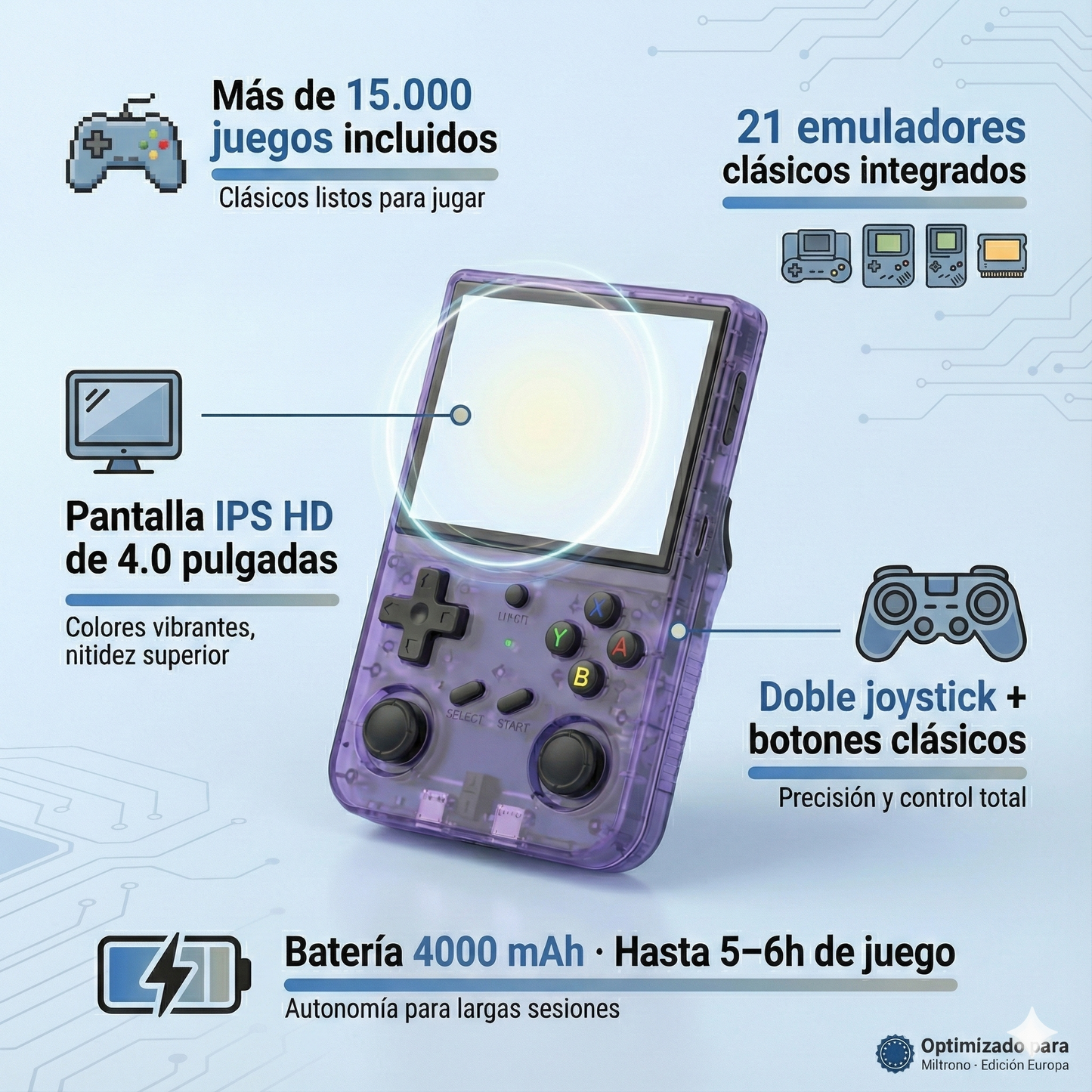 Consola Retro Portátil con 18.000 Juegos y 21 Emuladores